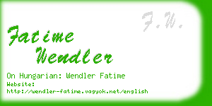 fatime wendler business card